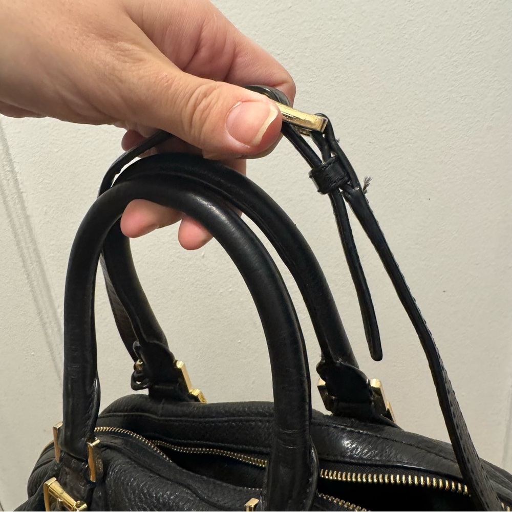 Michael Kors Black Leather Satchel with Gold Details - Picture 2 of 2